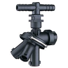 TEEJET 3 OUTLET TRIPOD NOZZLE BODY WITH 1/2" HOSE BARB ELBOW