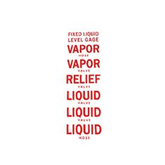 NH3 SAFETY DECAL -"LIQUID , VAPOR, RELIEF"RED/WHITE