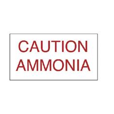 NH3 SAFETY DECAL - 6" "CAUTION AMMONIA" RED