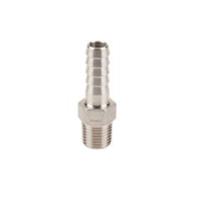 BANJO 1/4" MPT X 3/8" HOSE BARB-STAINLESS STEEL