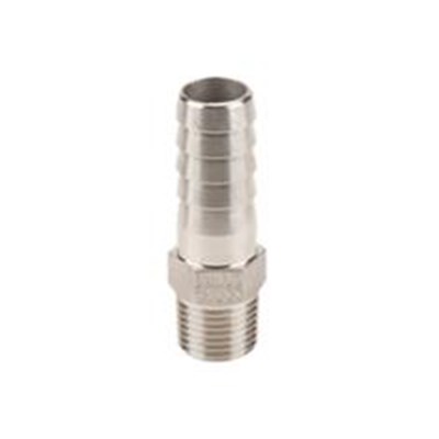 BANJO 1/2" MPT X 3/4" HOSE BARB-STAINLESS STEEL